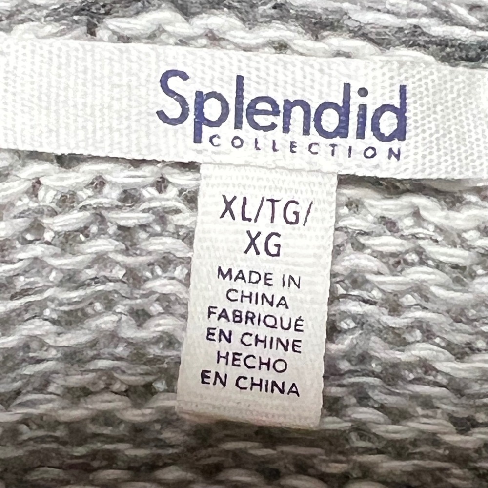 Splendid Collection Grey Mixed Knit Sweater Cashmere Wool Blend XL Cozy Fit - Picture 6 of 10